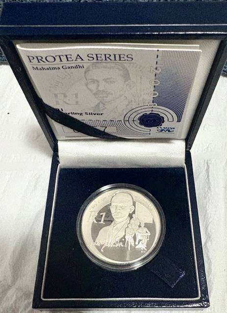 South African 1 Rand - Mahatma Gandhi - 2008 proof with certificate
