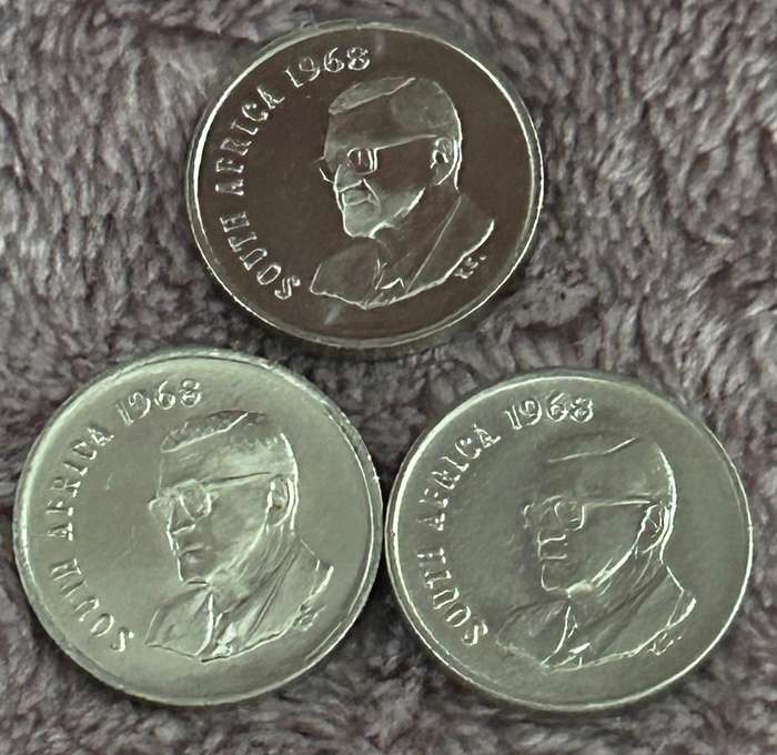 1968 5 cents Proof English and Afrikaans UNC