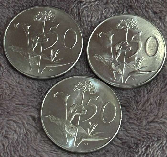 50 CENTS 1967, 1968, 1969 UNCIRCULATED COINS IN PRISTINE CONDITION (SCARES 1969 AFR VALUE R200+)