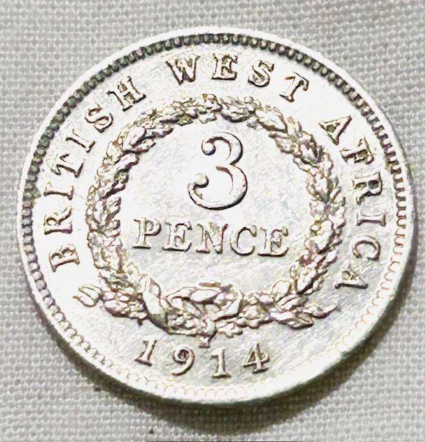  1914 SCARES British West Africa Three Pence Full Detail A/U
