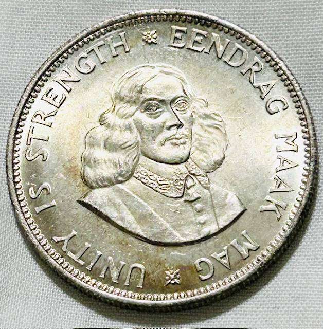 1963 South Africa 20 cent A/U Silver Coin