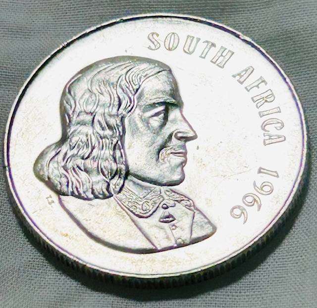 1966 English One Rand Legend Uncirculated Silver Coin a Beauty