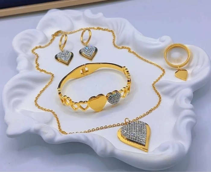 Jewelry Set Women Drop Earrings Bracelets Necklaces Rings Earrings Womens Fashion Necklace Jewelry S