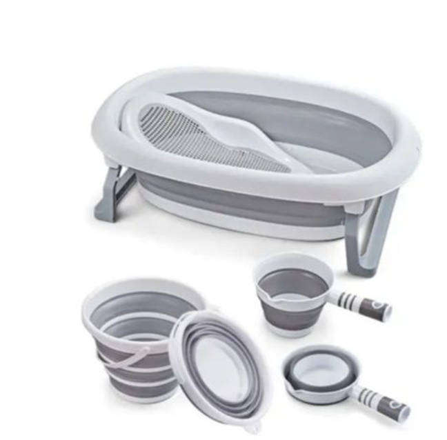 hurriaj Newborn Baby Folding standing Bath Tub Multifunction BigCollapsible Bathtub