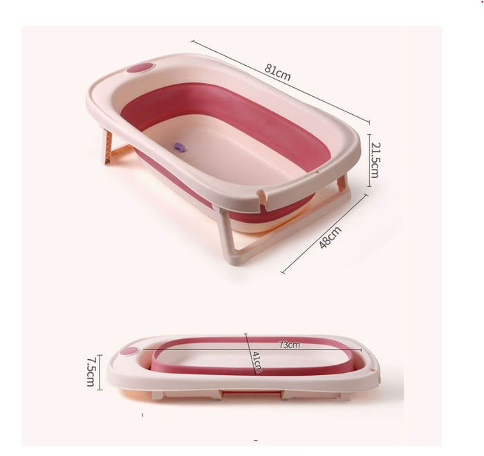 hurriaj Non-Slip Design Portable Baby Bathtub 77.5 x 46.3 x 6.5cm