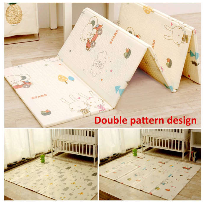 hurriaj 200CM X 150CM Large Foldable Baby Play Mat Waterproof Crawling Mat