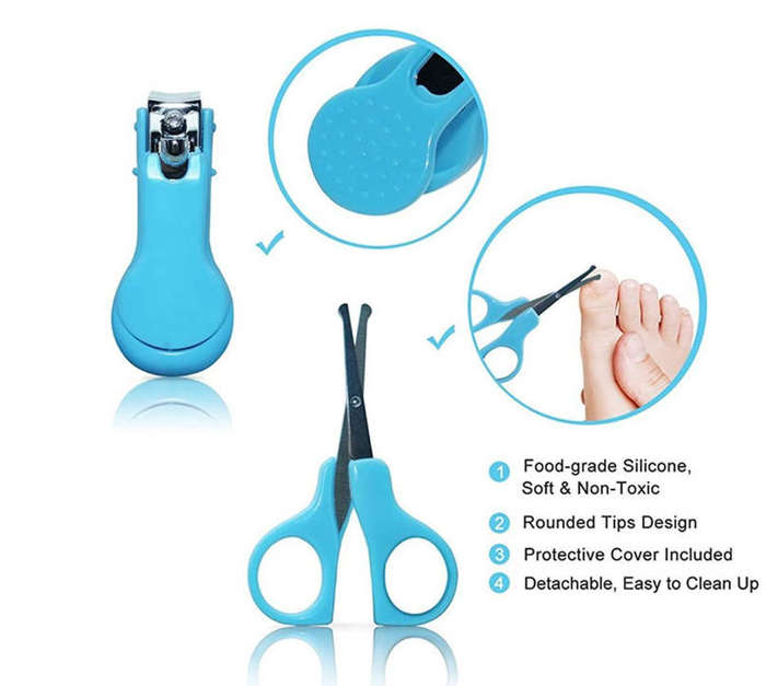 HURRIAJ 13 Piece Travel Bag Baby Care Set Nail Grooming Nursery Essentials Kit - Blue