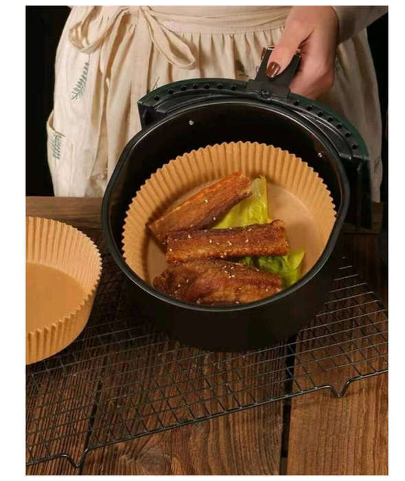 HURRIAJ Air Fryer Non-Stick Paper Pads - 16cm x 4.5cm - 100 Sheets