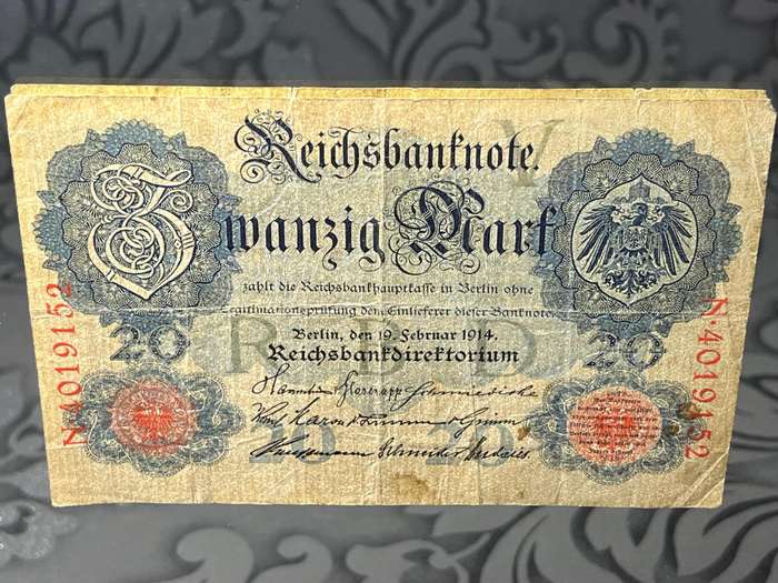 Reischbanknote 20 - 1914 German banknote