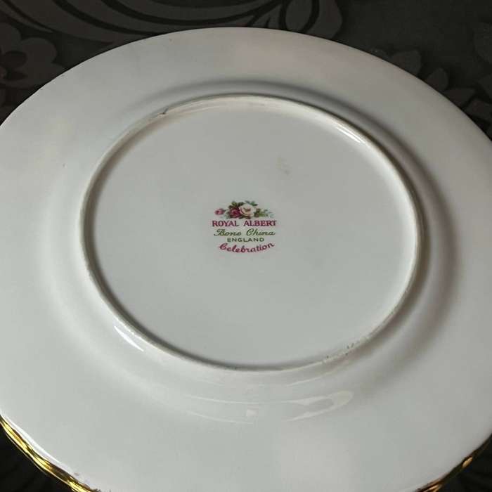 Royal Albert Celebration Side Plate  English Bone China  Rose Floral Design Gold Trim