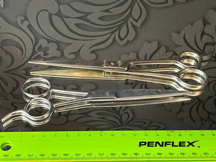 Vintage Barber / Surgical Scissors Lot  Mundial Brazil & Stainless Steel, 16cm