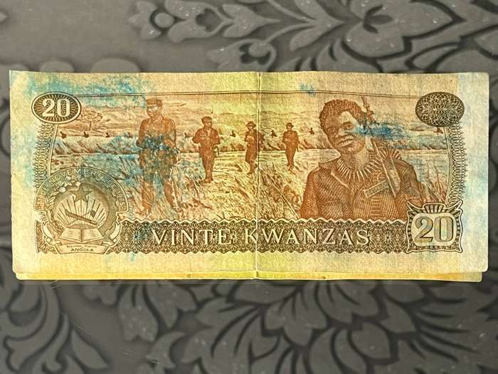 Angola 20 Kwanzas Banknote  1976 Issue  President Agostinho Neto