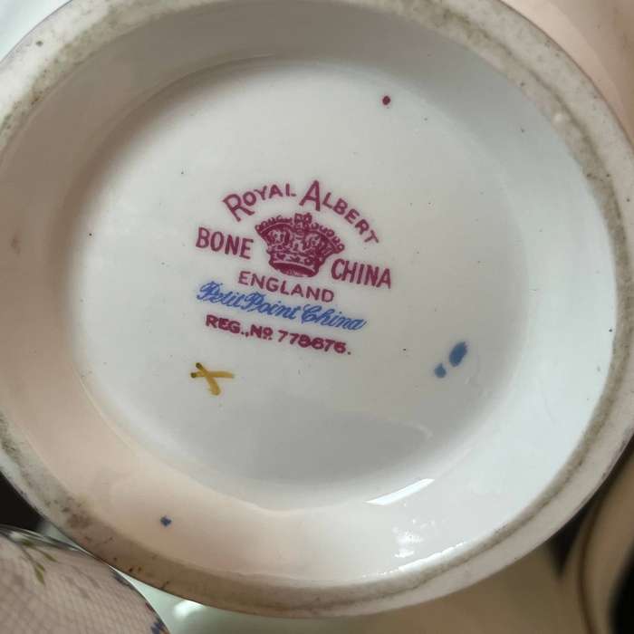 Royal Albert Petit Point Coffee Pot  English Bone China  Floral Embroidery Pattern with Lid