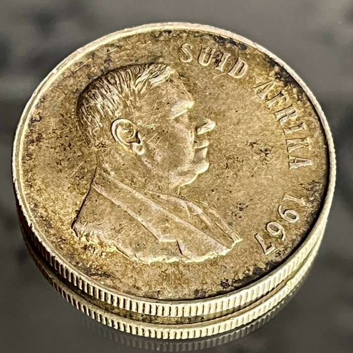  1967 South Africa 1 Rand Silver Coin