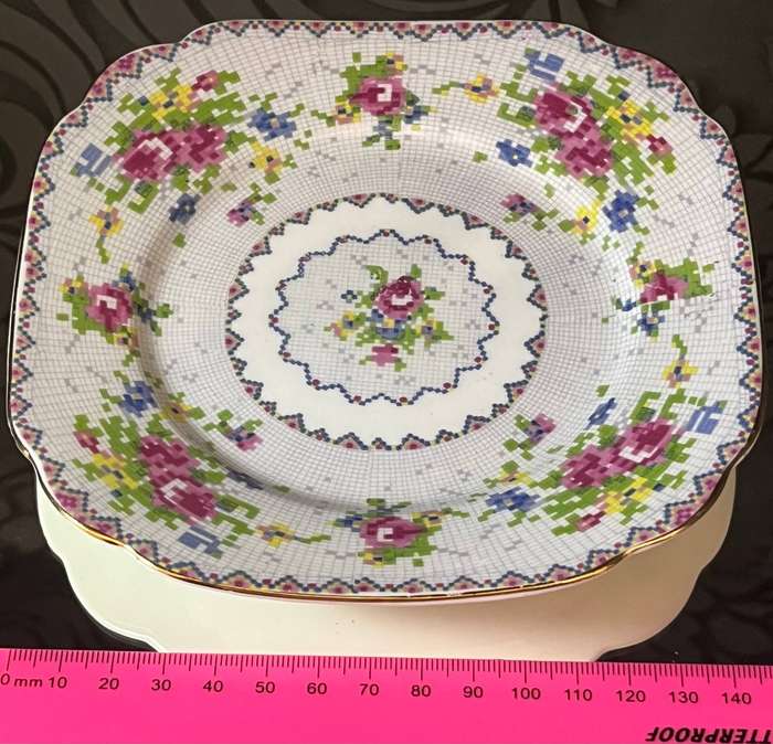 Royal Albert Petit Point Side Plate  Embroidery Pattern Roses  English Bone China