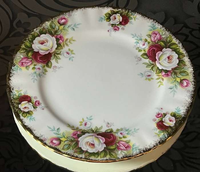Royal Albert Celebration Side Plate  English Bone China  Rose Floral Design Gold Trim