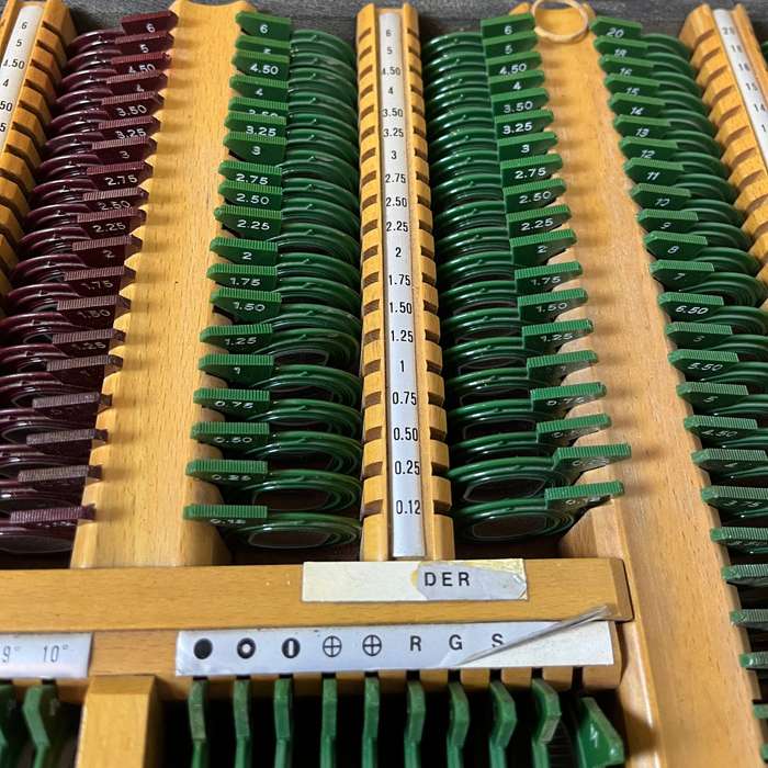 Vintage Optometry Trial Lens Set with Trial Frame  Complete in Case