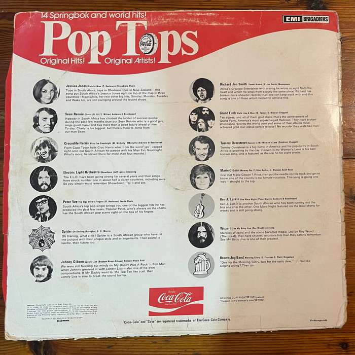  Coca-Cola Presents Pop Tops  14 Original Hits & Artists  1973 Classic Springbok
