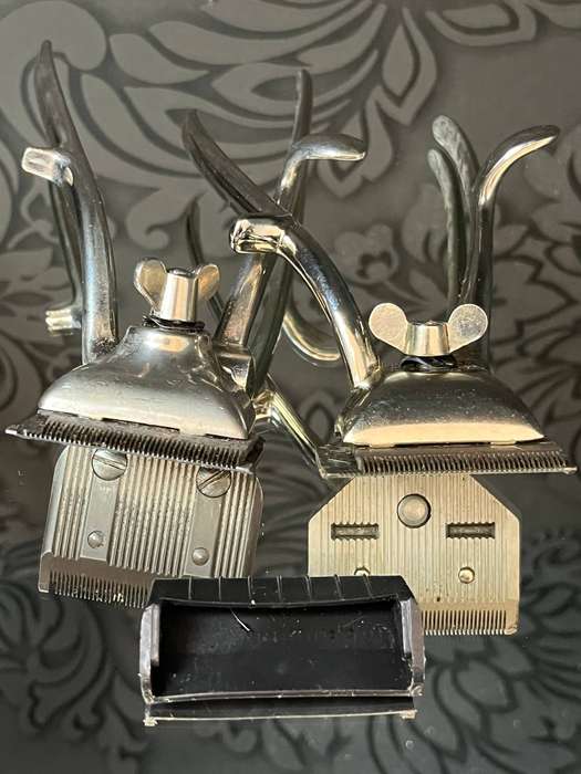 Lot of 2 Vintage Manual Hair Clippers  2 Champion France  Antique Barber Tools