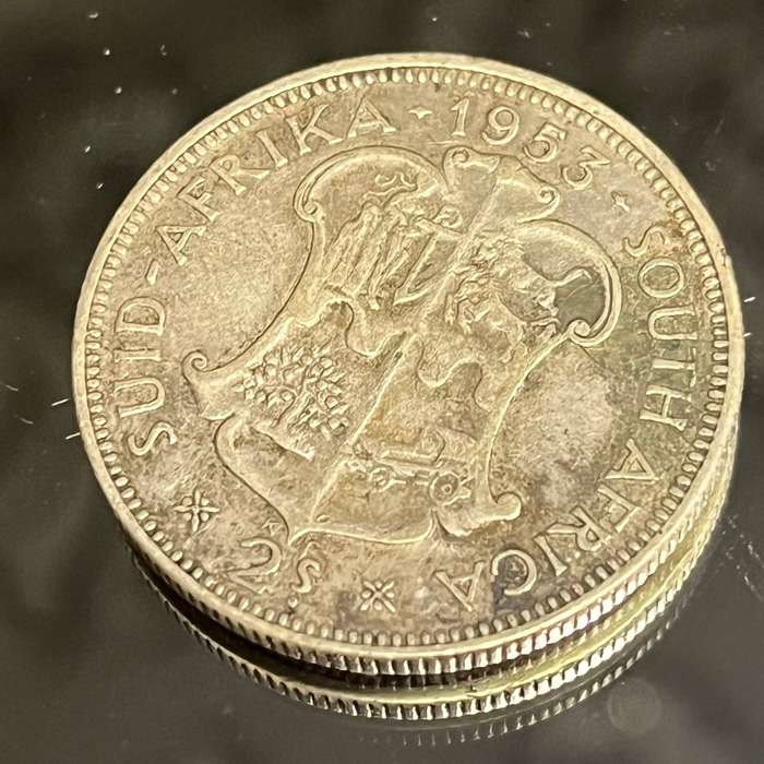 South Africa  1953 Silver 2 Shillings (50% Silver)
