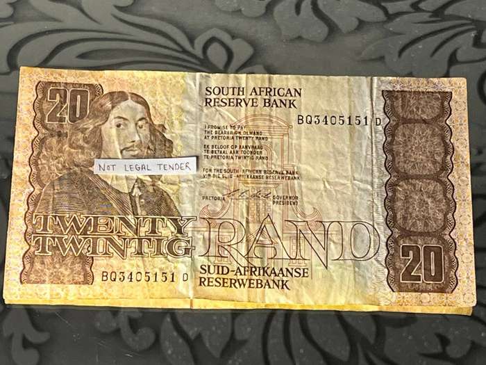 South Africa 20 Rand Banknote  Jan van Riebeeck  Signed by T.W. de Jongh