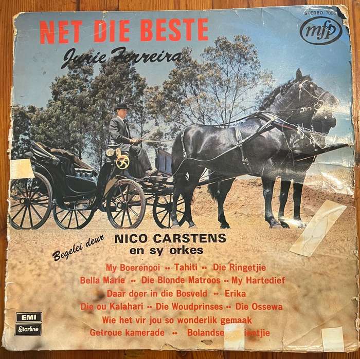Jurie Ferreira & Nico Carstens  Net die Beste Vinyl LP (Afrikaans, EMI Starline)
