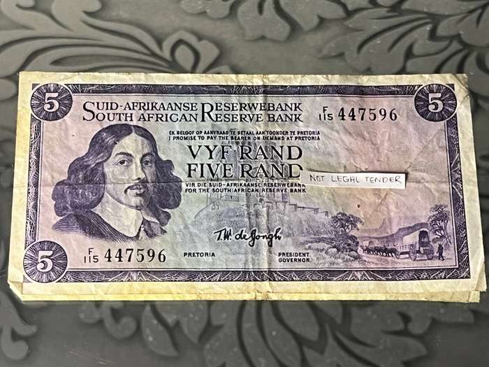 SARB 5 Rand R5 Banknote  Signed by Governor De Jongh