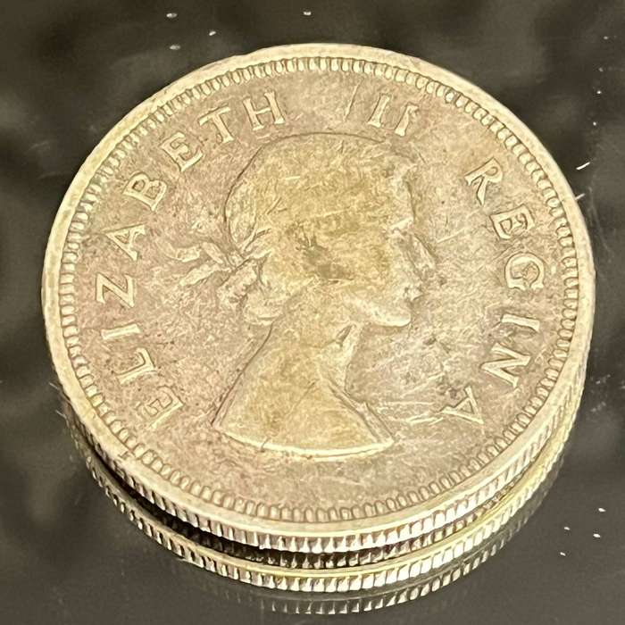 South Africa  1953 Silver 2 Shillings (50% Silver)