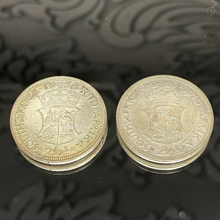 1955 & 1957 South Africa 2½ Shillings  Lot of 2 Coins