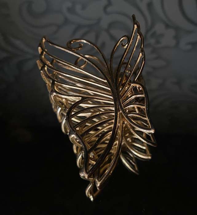 Gold Colour Butterfly Hair Clip  7cm