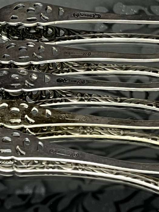 Set of 5 D. Sola 90 Silver-Plated Espresso Spoons  Ornate Floral Design  Collectible Cutlery