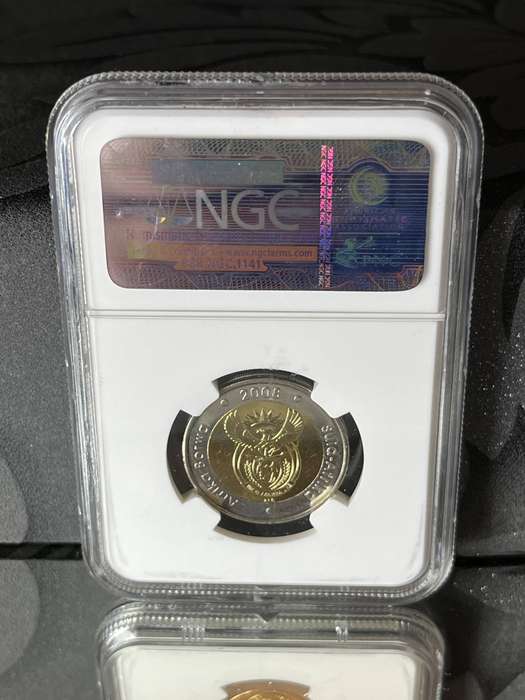 South Africa 2008 Mandela 90th Birthday 5 Rand  NGC MS65  Graded Coin