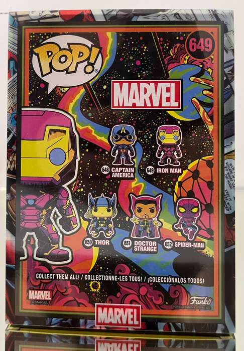 Funko Pop! Iron Man #649  Blacklight Edition Marvel Special Comic Con Exclusive! With sleeve