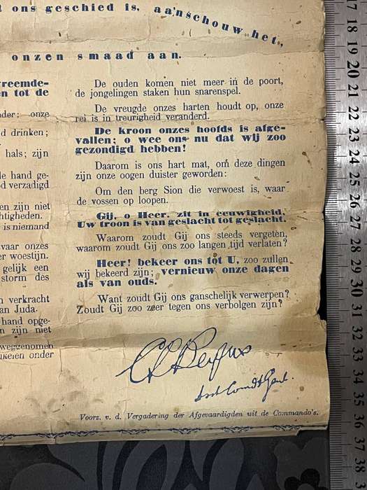 1902 Anglo-Boer War Vereeniging Treaty Commemorative Broadside  Rare Historical Poster
