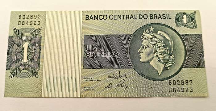 1975 Brazil 1 Cruzeiro Bank note -Excellent Condition