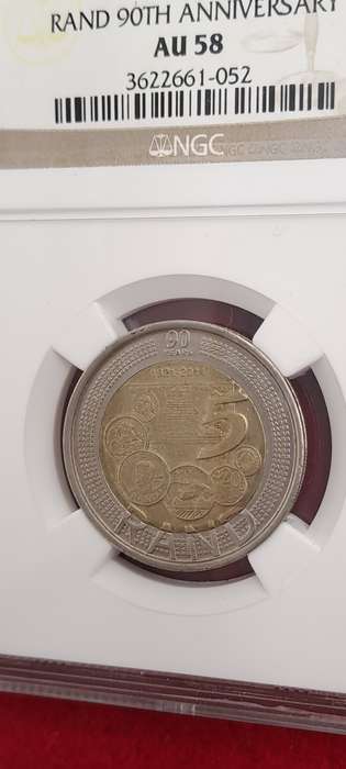2011 South Africa R5 90th Anniversary of the Reserve Bank-NGC Graded AU58