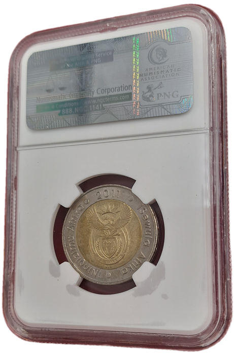 2011 South Africa R5 90th Anniversary of the Reserve Bank-NGC Graded AU58