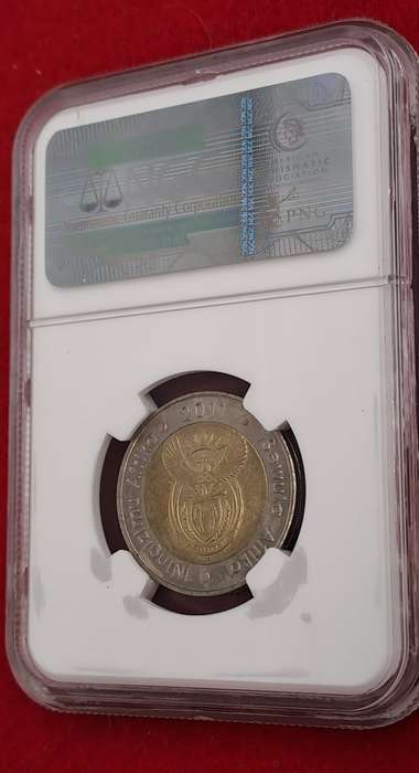 2011 South Africa R5 90th Anniversary of the Reserve Bank-NGC Graded AU58