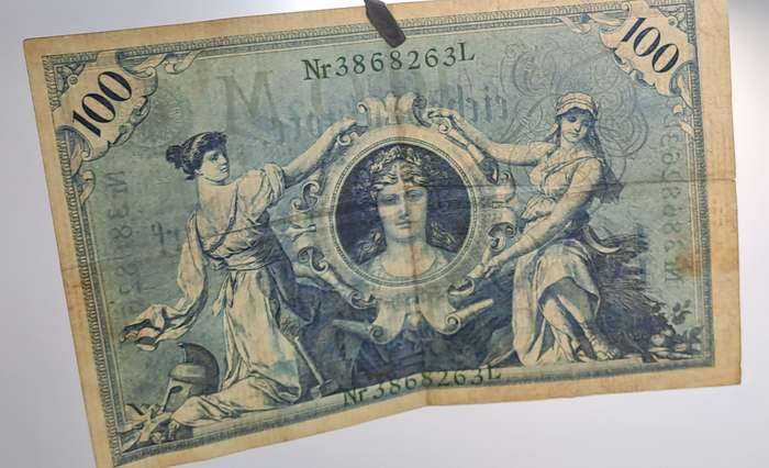 1908 Germany 100 Mark Reichsbanknote-green seal-Large Note