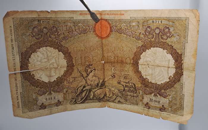 1941 Italy  100 Lire Capranesi - Roma-Large Note (see Condition)