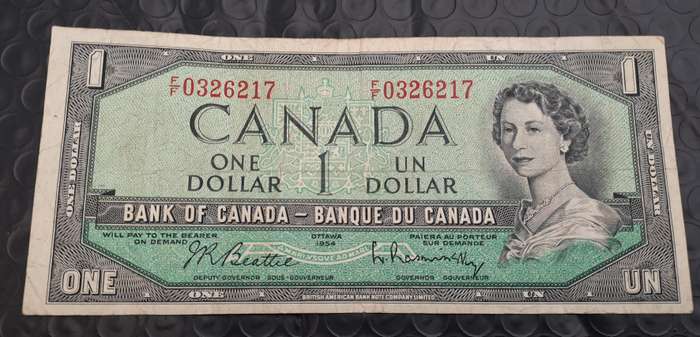 1954  Canada  1 Dollar - Elizabeth II without devil's face