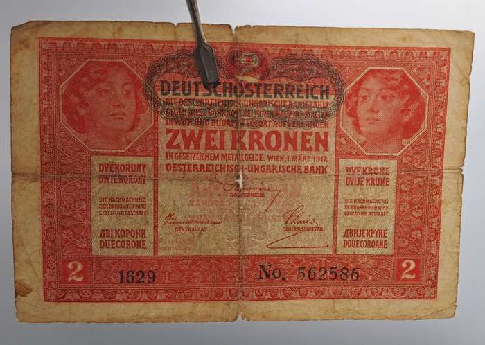 2017  Austria 2 Kronen Bank Note-See Conditiom