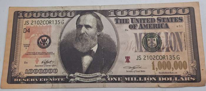 Collectable Vintage USA One Million Dollars Novelty Note