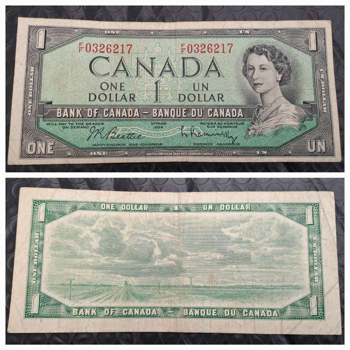 1954  Canada  1 Dollar - Elizabeth II without devil's face