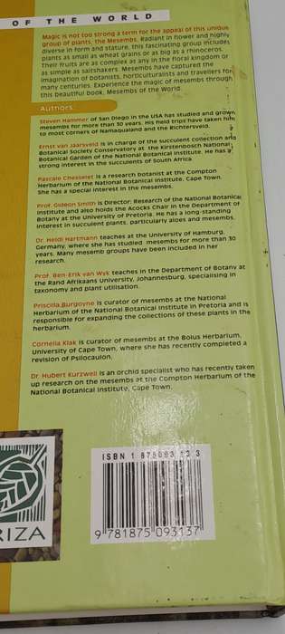 Pre-Owned : Mesembs of the World Illustrated Guide to a Remarkable Succulent Group-1st edition 1998