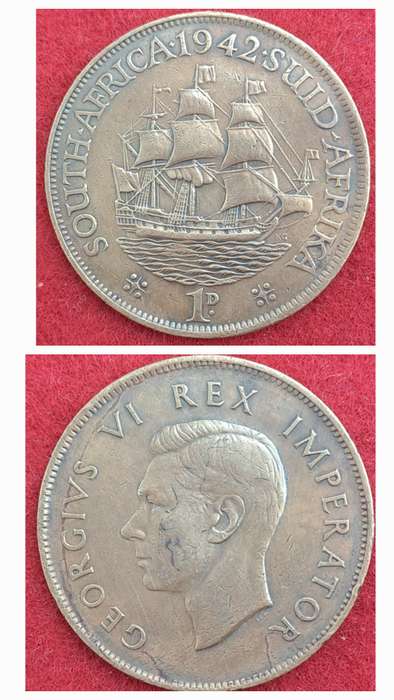 1942 South Africa  1 Penny - George VI Rex Imperator