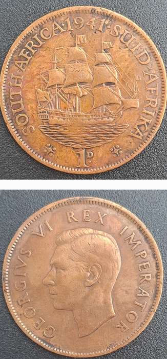 1941  South Africa  1 Penny - George VI Rex Imperator