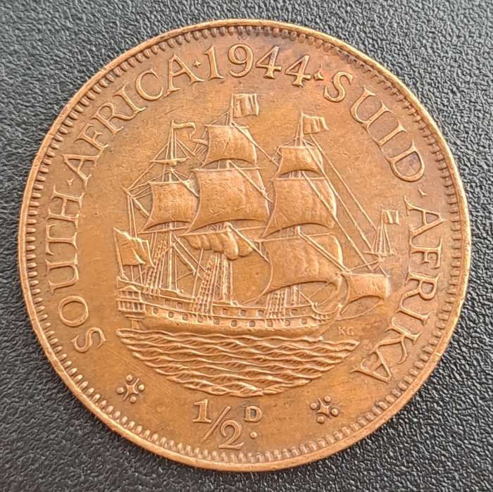 1944 South Africa  ½ Penny - George VI Rex Imperator
