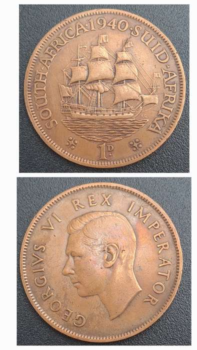 1940 South Africa  1 Penny - George VI Rex Imperator