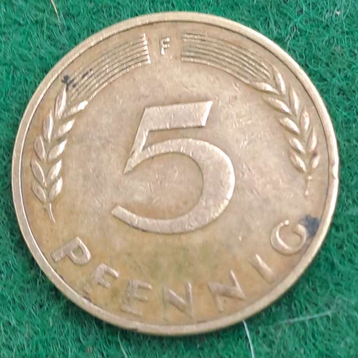 1968 (F)Germany 5 Pfennigs coin